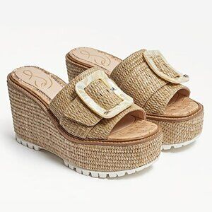 Sam Edelman Women's Livi Buckle Platform Espadrille Sandals Size 7.5 (MSRP $150)
